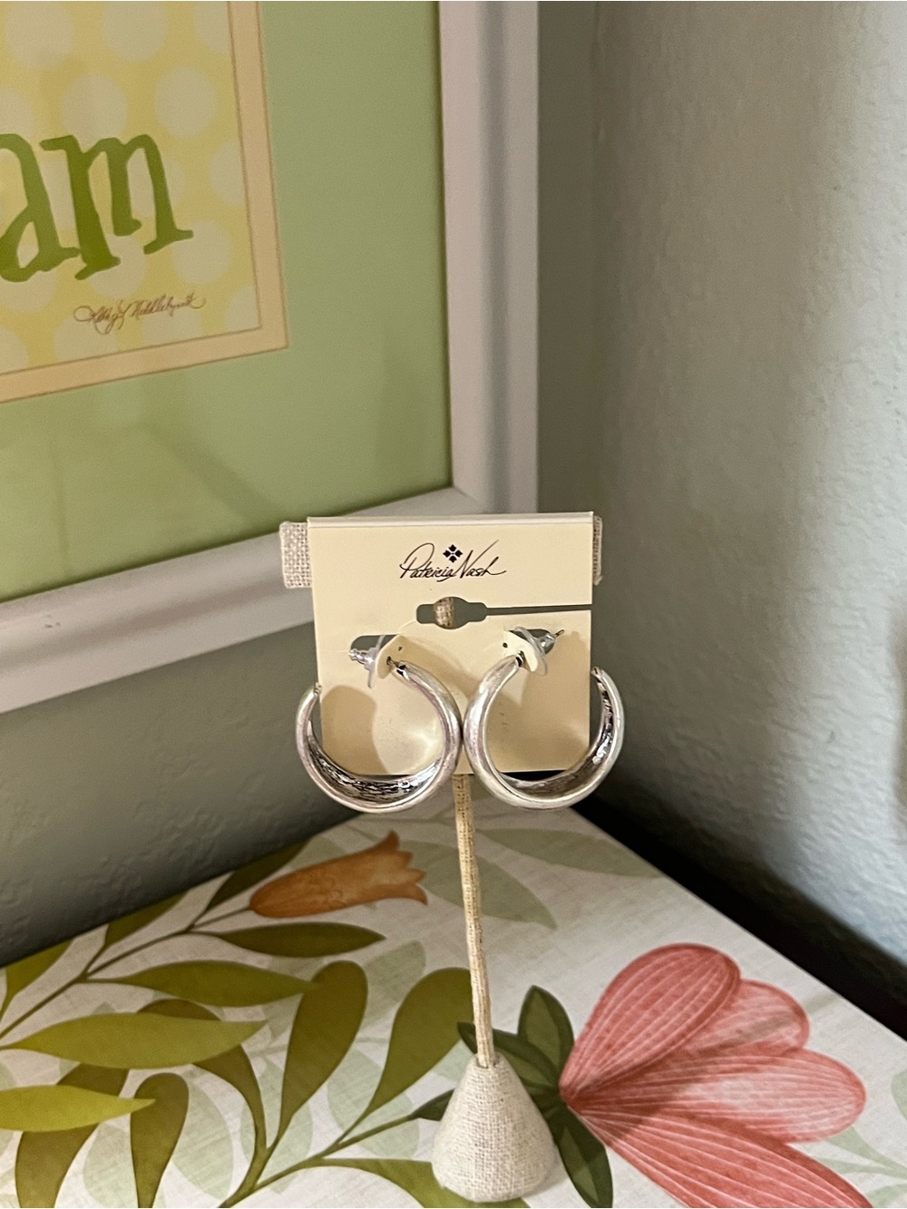 NWT Patricia Nash Silver Ox Hoop Earrings#PNER
